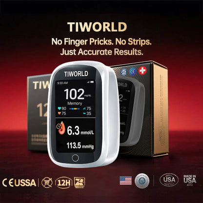 🎁- TIWORLD™ Non-Invasive Blood Glucose Monitor – 5 Seconds 99% Accuracy （Mayo Clinic Recommended）