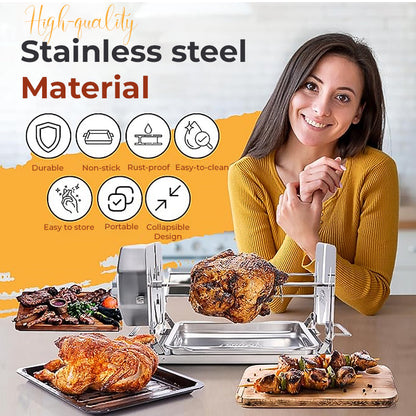 ✨ Warehouse Clearance🏆 10,000 Sold This month🎁Ultimate Rotisserie Grilling Bundle | Versatile, Eco-Friendly Outdoor & Kitchen Cooking