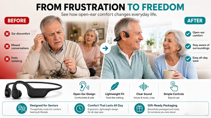 🏆Flash Sale⚡ 50K+ SOLD⏰👂Revitalize your ears again💖Advanced Bone Conduction Smart Hearing Headphones