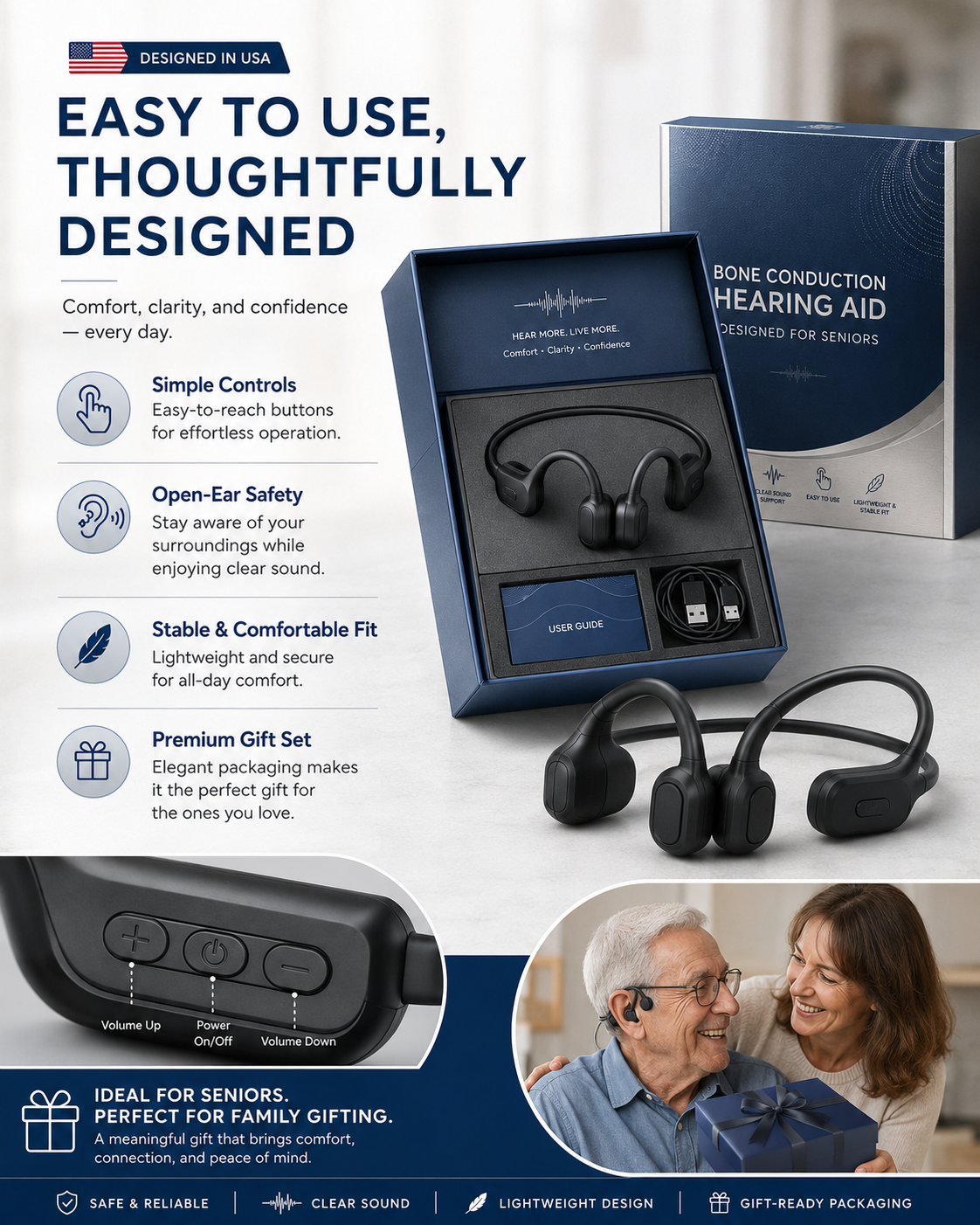 🏆Flash Sale⚡ 50K+ SOLD⏰👂Revitalize your ears again💖Advanced Bone Conduction Smart Hearing Headphones