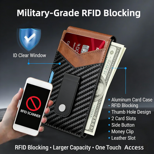 🏆Trusted by Over 50,000+ UsersWorldwide💼🔒 Men’s RFID Blocking Minimalist Wallet🎁